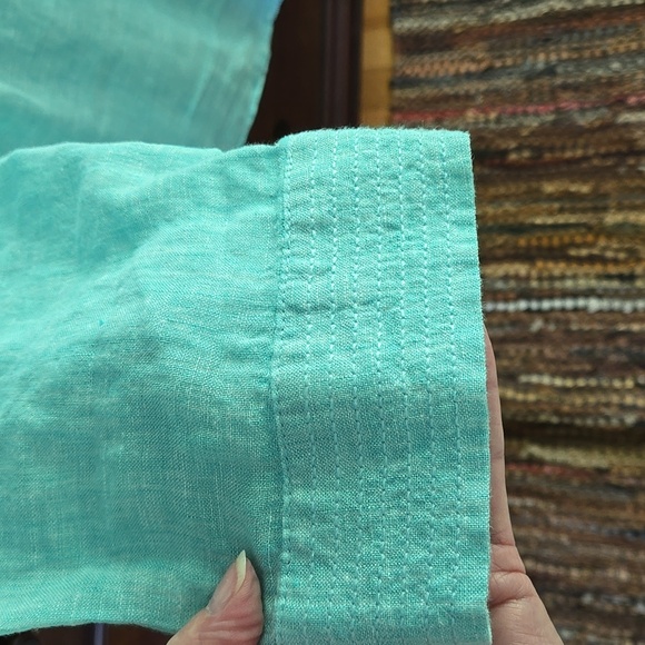 Sigrid Olsen Linen Blouse Light Green Size 1X - Picture 6 of 8